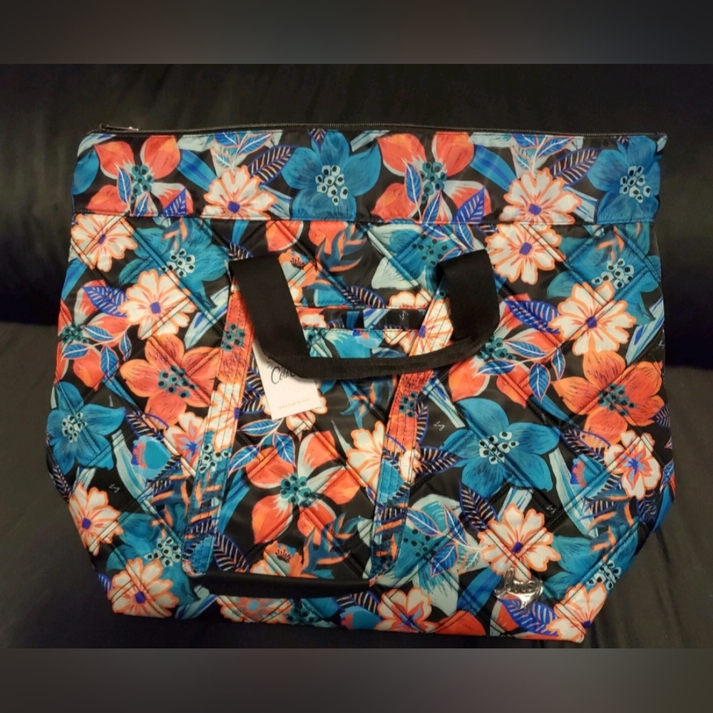 Lug Ferry XL Expandable Carry-All Tote Bag Resort Tropics NWT